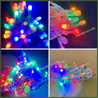 Dây đèn led XỊN DÂY TRẮNG chớp nhiều màu 8M bóng tiêu dây Chỉnh được chế độ chớp