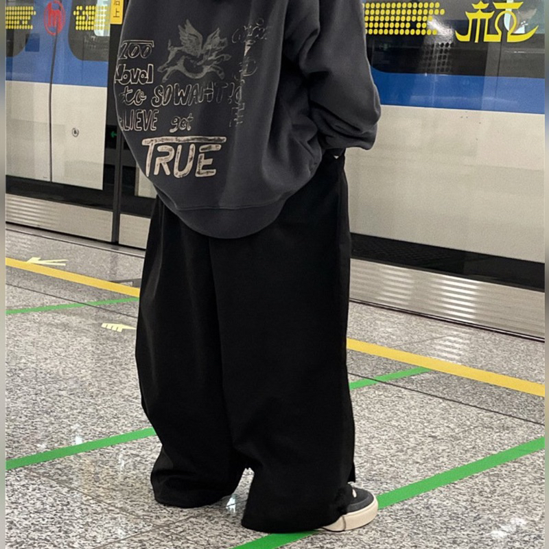 Quần thô bé trai suông có dây rút gấu Q273 size 100-150, quần dài trẻ em thu đông cao cấp