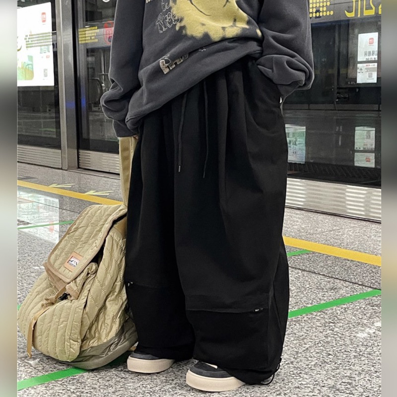 Quần thô bé trai suông có dây rút gấu Q273 size 100-150, quần dài trẻ em thu đông cao cấp