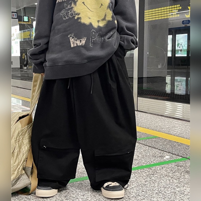 Quần thô bé trai suông có dây rút gấu Q273 size 100-150, quần dài trẻ em thu đông cao cấp