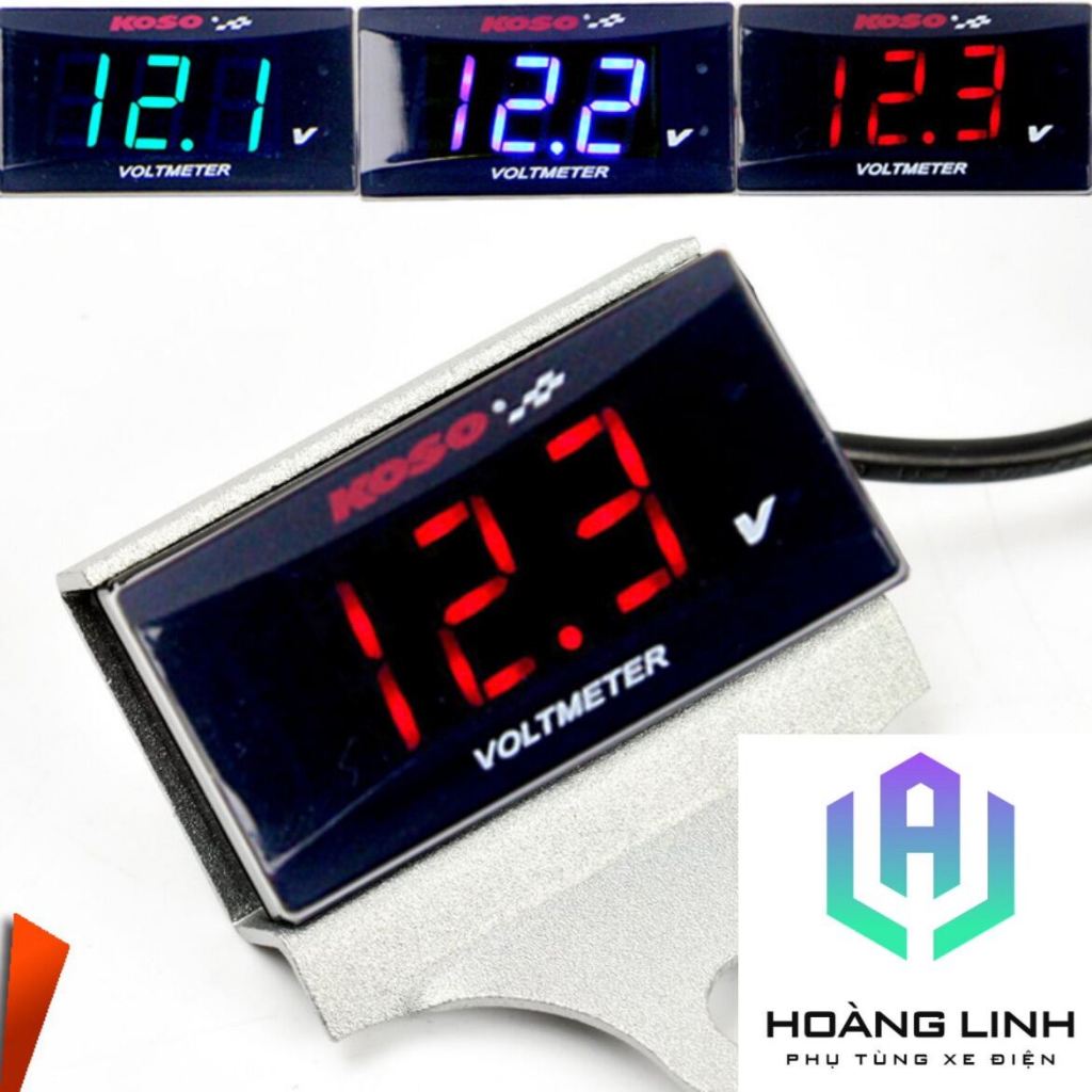 Đồng hồ báo Volt Koso chống nước bản cao cấp 5-150 vol báo vôn xe điện xe máy.