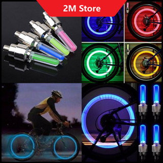 (CHỌN MÀU) Combo 2 Đèn LED Gắn Van Bánh Xe Đạp, Xe Máy, Ô Tô