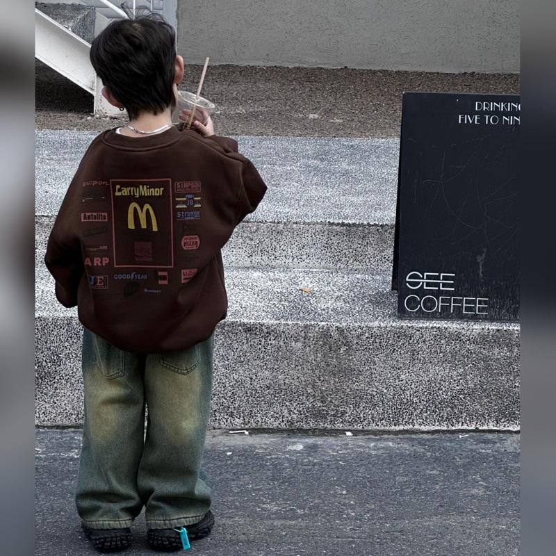 Áo nỉ bé trai lót lông ấm M A417 size 90-140, quần áo trẻ em thu đông cao cấp