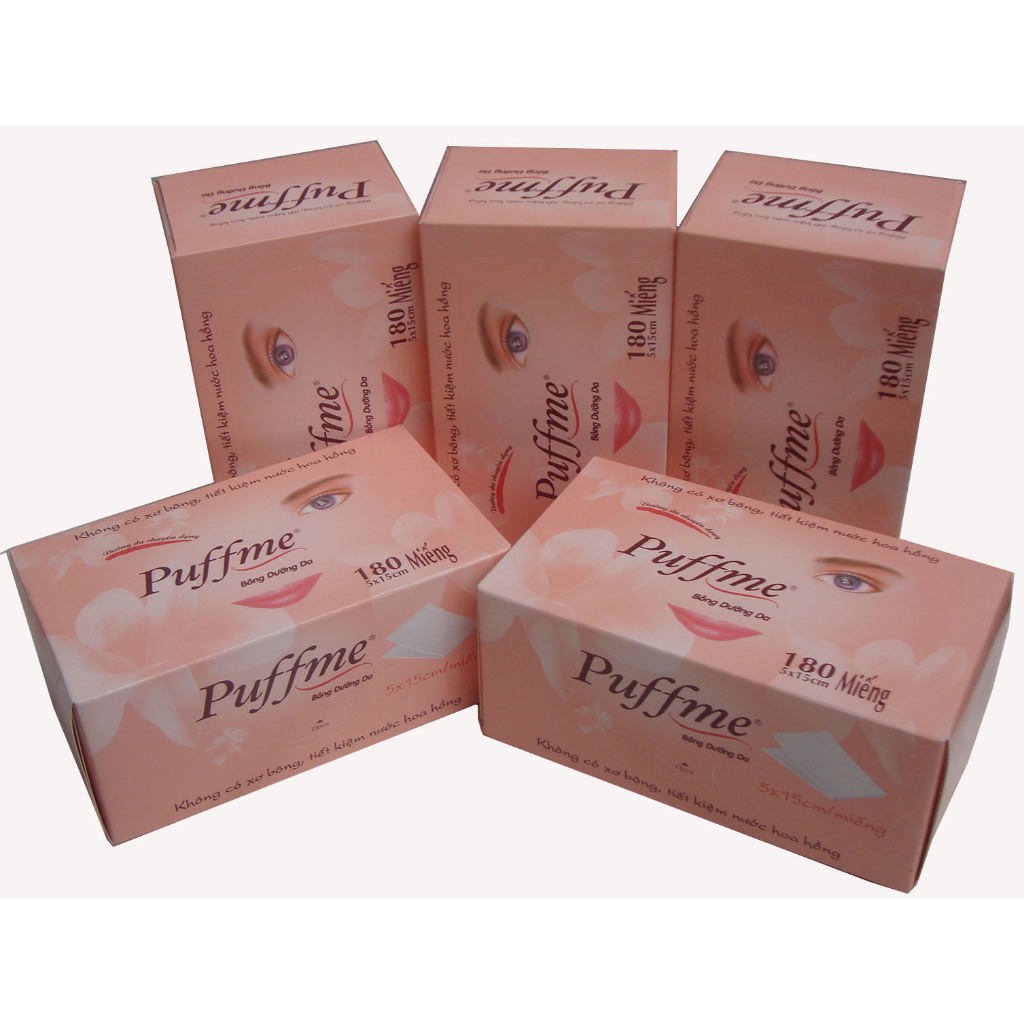 Combo 6 hôp-Sự tiện lợi hàng ngày của bông dưỡng da Puffme 180m - Mềm mại như mây