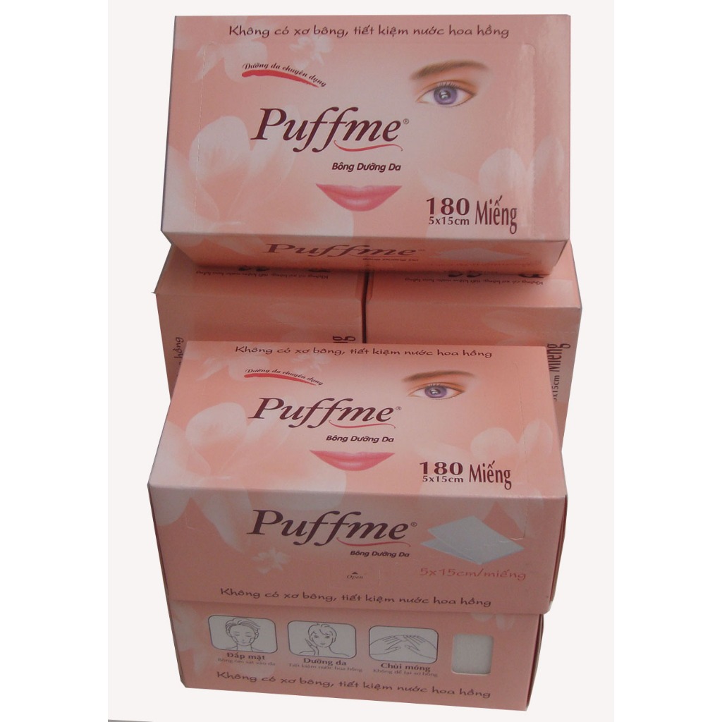 Combo 6 hôp-Sự tiện lợi hàng ngày của bông dưỡng da Puffme 180m - Mềm mại như mây