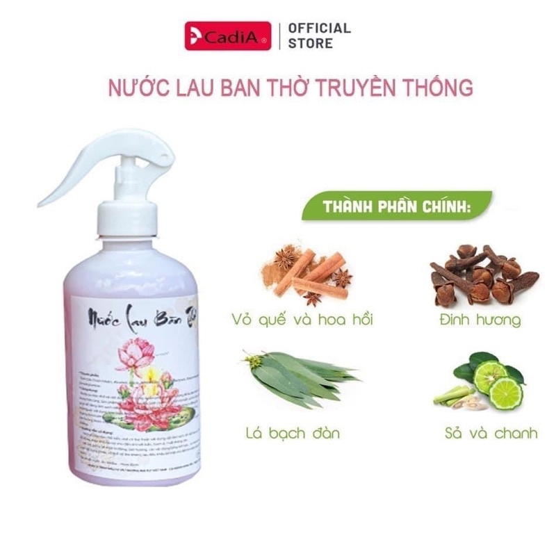 ( có kèm vòi xịt) Nước Lau Bàn Thờ Chai 500ml Thơm Ngát Lộc Tài Cả Năm TD6