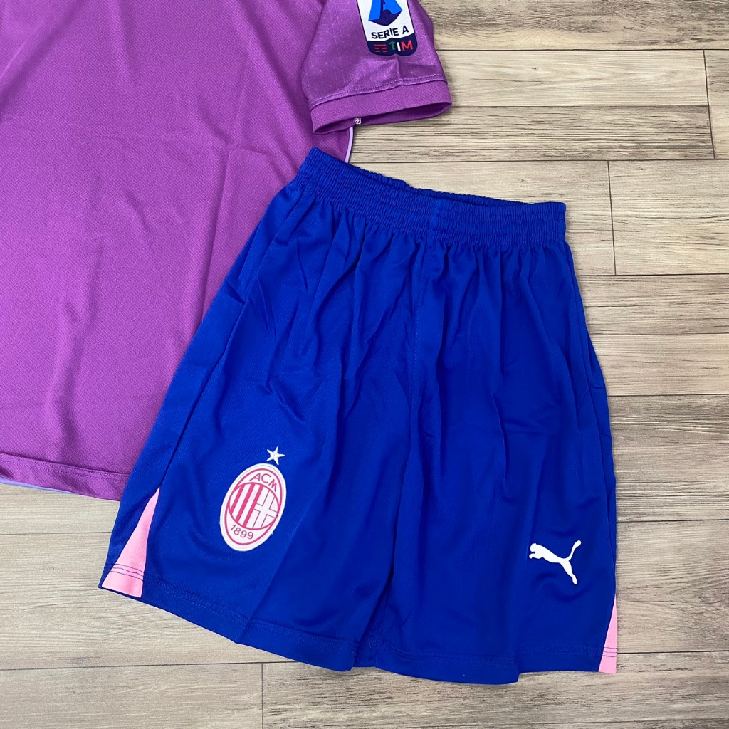 Bộ quần áo bóng đá AC Milan tím hồng thun mè HD2024-FLG
