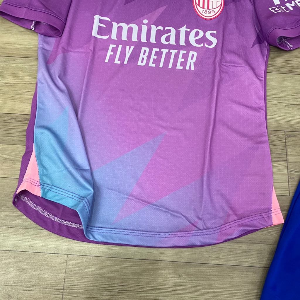 Bộ quần áo bóng đá AC Milan tím hồng thun mè HD2024-FLG
