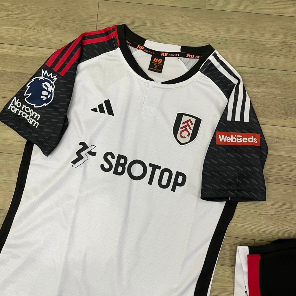 Bộ quần áo bóng đá CLB FULHAM trắng sân nahf thun mè HD2024-FLG