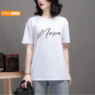 Áo thun nữ Goness in chữ cá tính trẻ trung,phông suông nữ chất liệu cotton co giãn AP02
