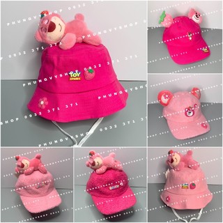 Mũ bucket tai bèo vành & lưỡi trai cho bé gái dễ thương phungvyshop- Nón trẻ em KetBo GẤU NẰM dâu Lotso