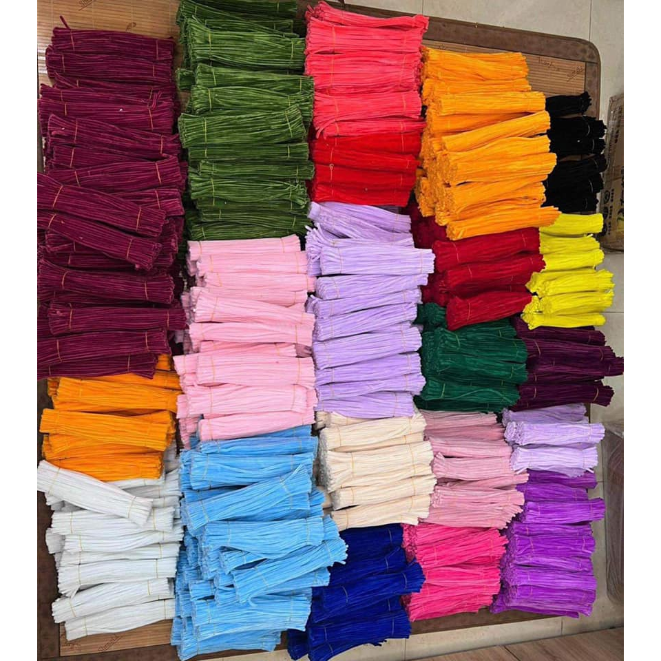 Kẽm nhung loại 1  bó 100 sợi mix nhiều màu pastel