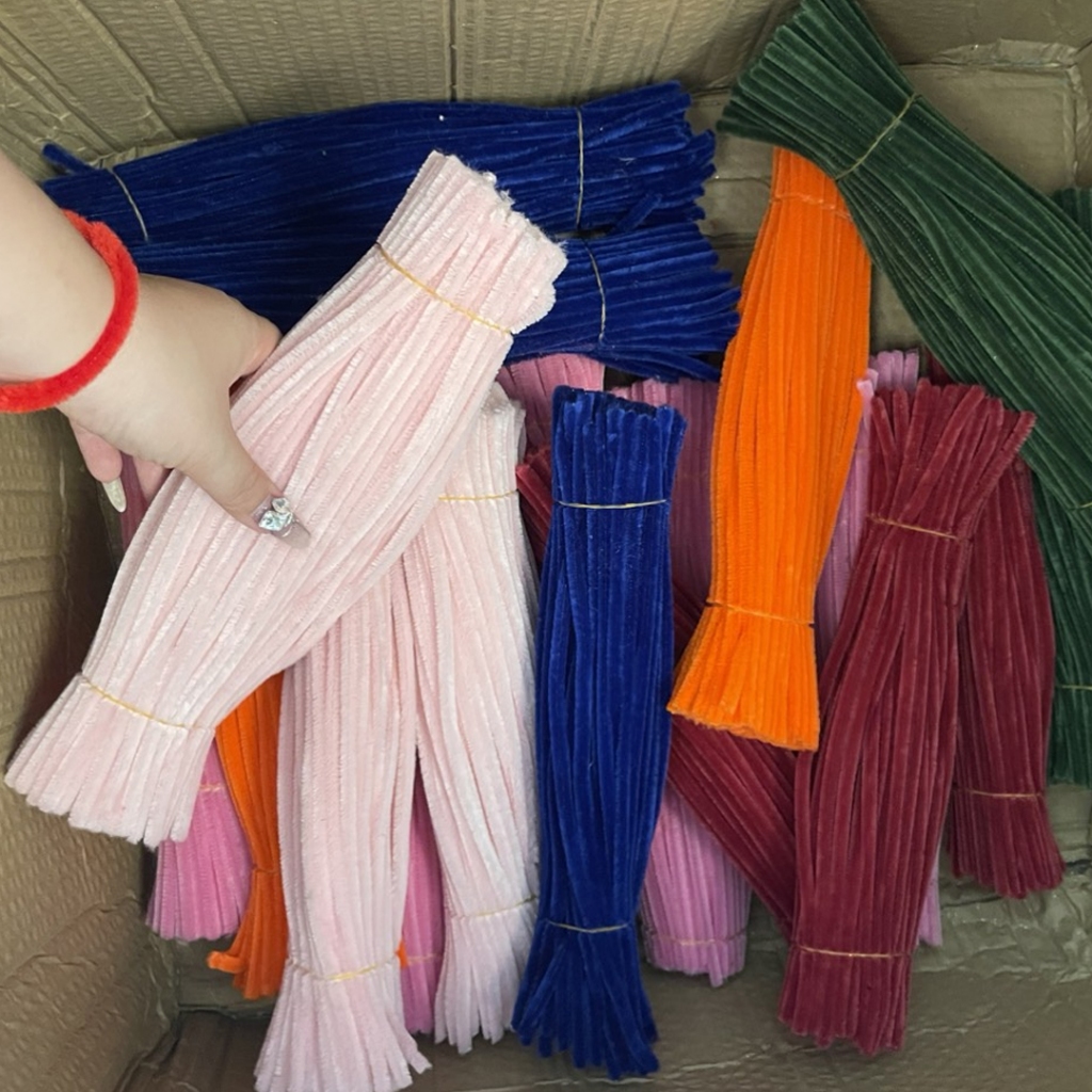 Kẽm nhung loại 1  bó 100 sợi mix nhiều màu pastel