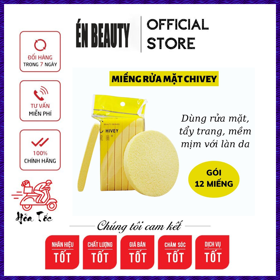 Gói 12 Thanh Mút Bọt Biển - Bông Nở Rửa Mặt Dạng Nén Chivey