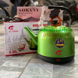 Bình đun siêu tốc 5 Lít JipLai ấm siêu tốc bền đẹp, nấu nước an toàn, thân ấm inox-bảo hành 12 tháng