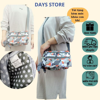 Túi Đeo Chéo Kipling Mã KL2016, KT 22x16x10cm, Tặng Kèm Móc Khóa Con Khỉ, Chất Liệu Vải Dù Kháng Nước