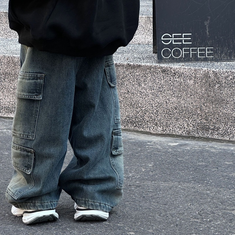 Quần jean bé trai lót lông 4 túi hộp loang Q267 size 90-140, quần dài trẻ em thu đông cao cấp