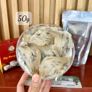 Yến sào Khánh Hòa (50g) già gân ít lông tặng kèm nhíp, đường phèn, hạt chia, táo đỏ. Yến thô nguyên chất