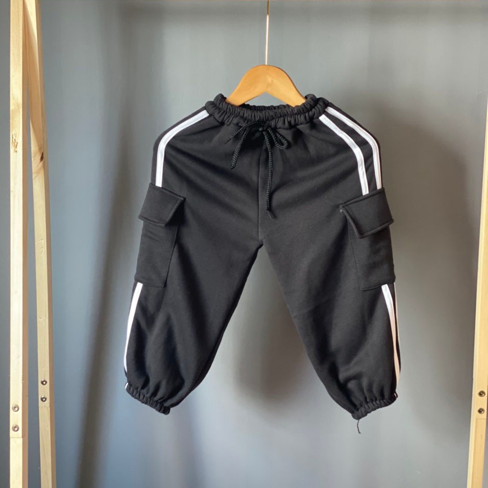 Quần Nỉ Bông 3 sọc nam nữ Quần Túi Hộp Cho Bé 10 - 36kg