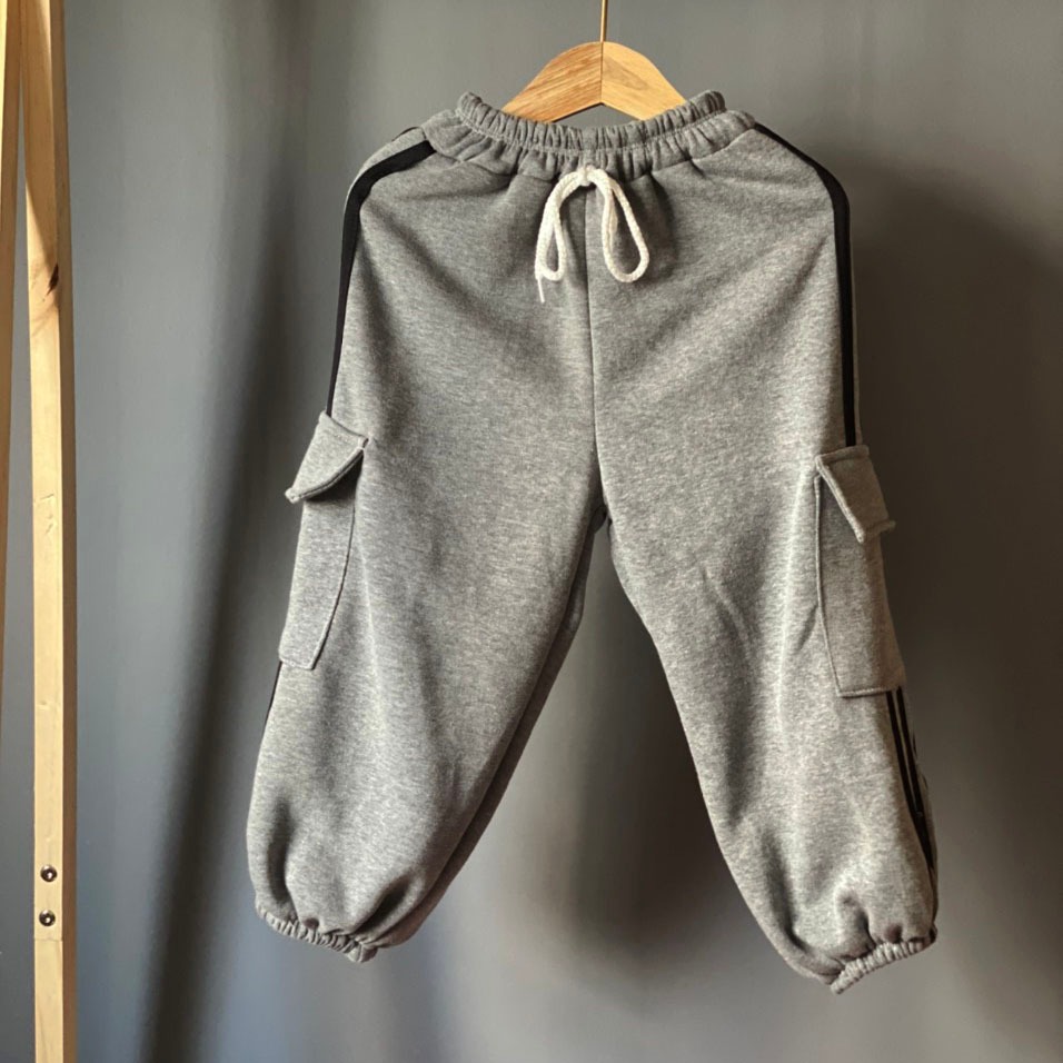 Quần Nỉ Bông 3 sọc nam nữ Quần Túi Hộp Cho Bé 10 - 36kg