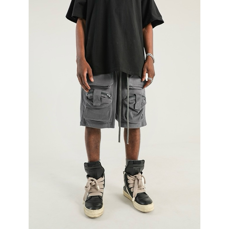 Quần harem short nỉ multi pocket đũng thấp cạp chun Mijko