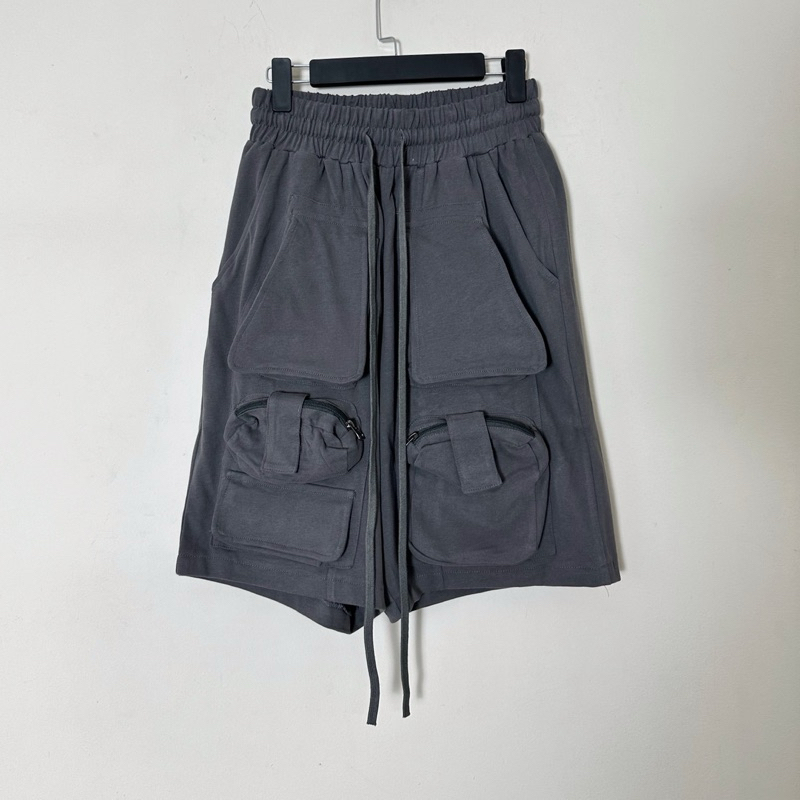 Quần harem short nỉ multi pocket đũng thấp cạp chun Mijko