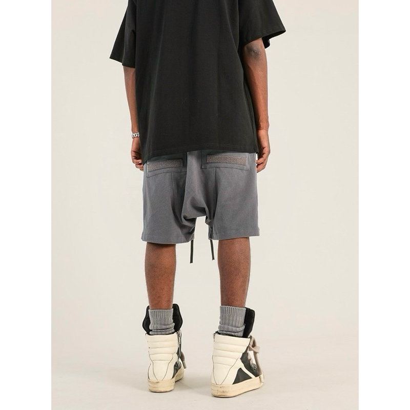 Quần harem short nỉ multi pocket đũng thấp cạp chun Mijko