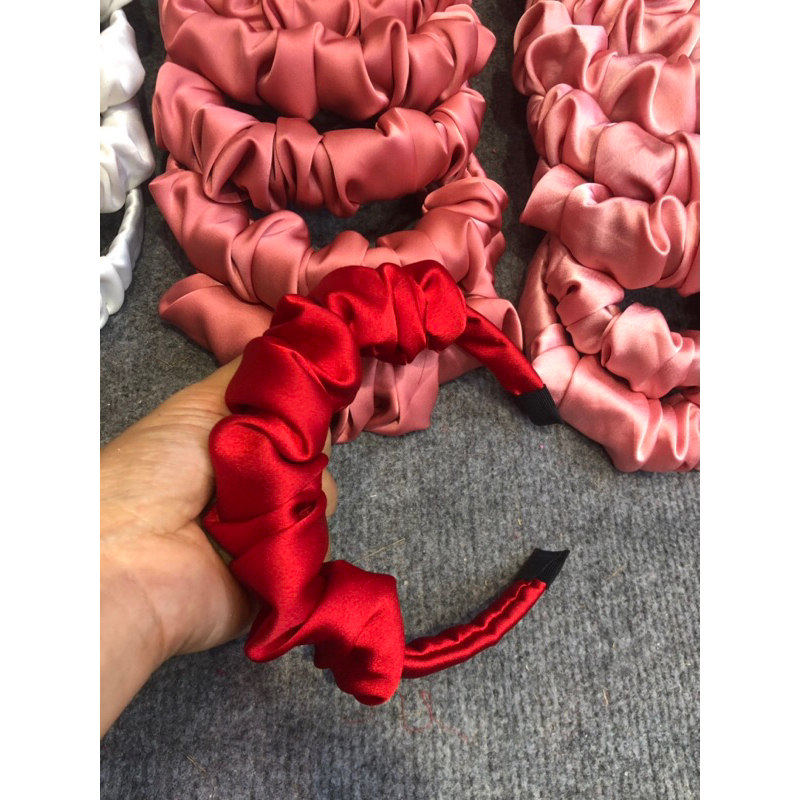 Bờm lụa nhún bản to cho mẹ và bé