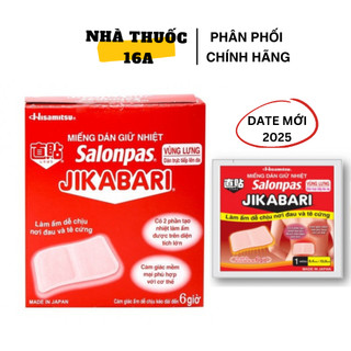 MIẾNG DÁN GIỮ NHIỆT SALONPAS JIKABARI NHẬT BẢN - HỘP 8 MIẾNG HOẶC BÁN LẺ - CHÍNH HÃNG HITAMITSU