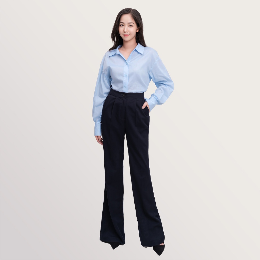 Áo sơ mi công sở nữ dài tay MKG thời trang công sở cao cấp, vải siêu mềm mướt WSM