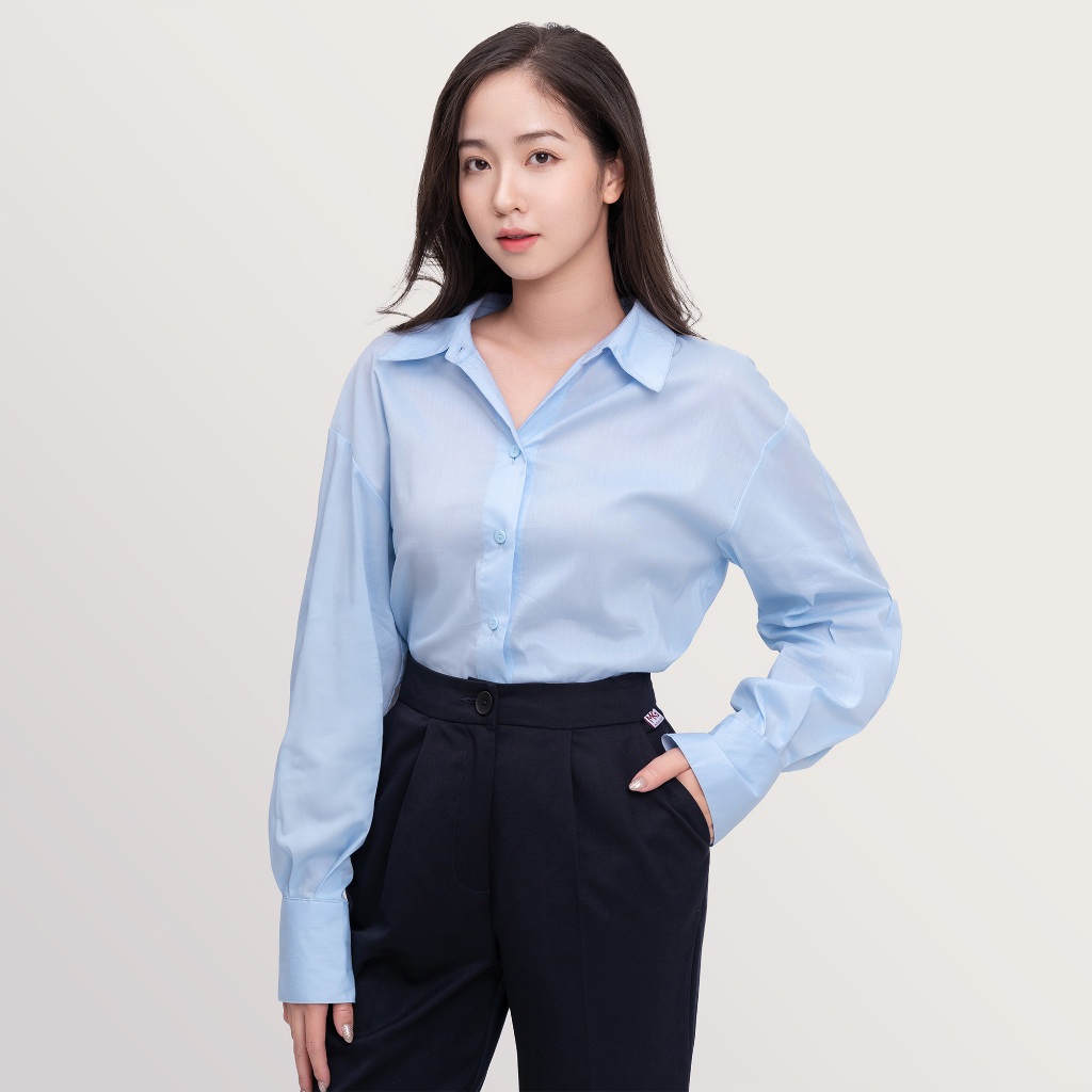 Áo sơ mi công sở nữ dài tay MKG thời trang công sở cao cấp, vải siêu mềm mướt WSM