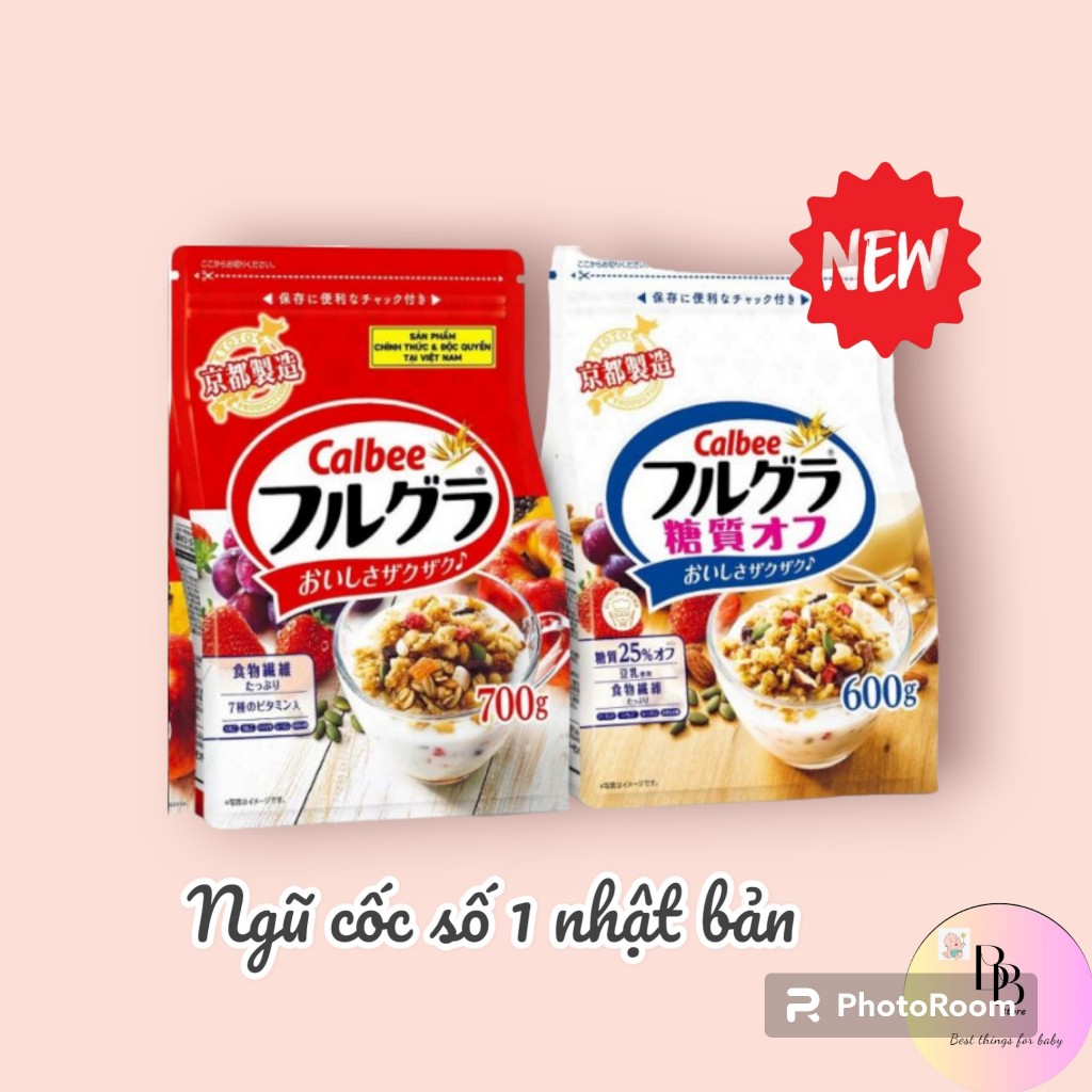 Ngũ cốc calbee nhật bản, ngũ cốc ăn sáng, hạt ngũ cốc dinh dưỡng tiện lợi gói 600-800gr