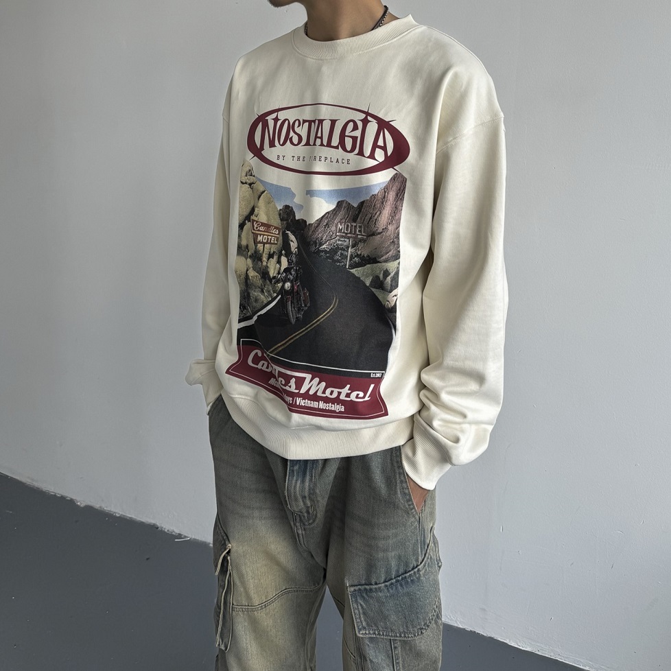 Áo nỉ nam nữ oversize CANDLES MOTEL SWEATER chất liệu nỉ cua 440gsm in hình chính hãng