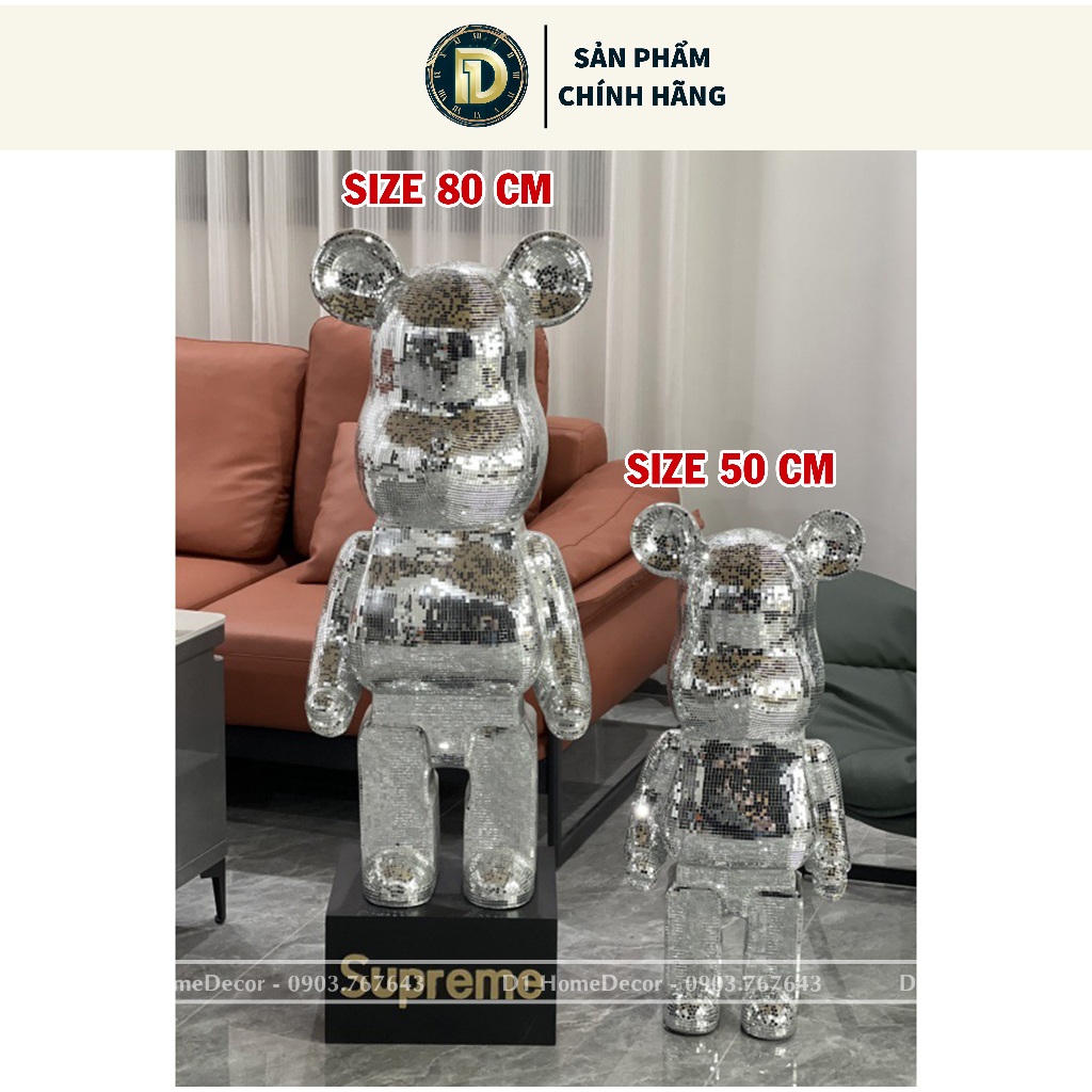 Tượng Gấu Bearbrick Bling Decor - Size 80 cm - Trang Trí Nhà Cửa - Nhập khẩu  D1 home