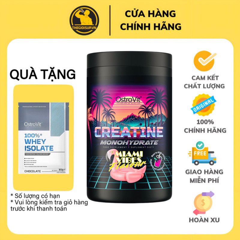 Creatine Monohydrate Ostrovit 500G Hỗ Trợ Tăng Cơ, Tăng Sức Mạnh & Hiệu Suất Tập Luyện