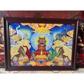 Tranh ngũ hổ hạ ban ( đã bao gồm khung)