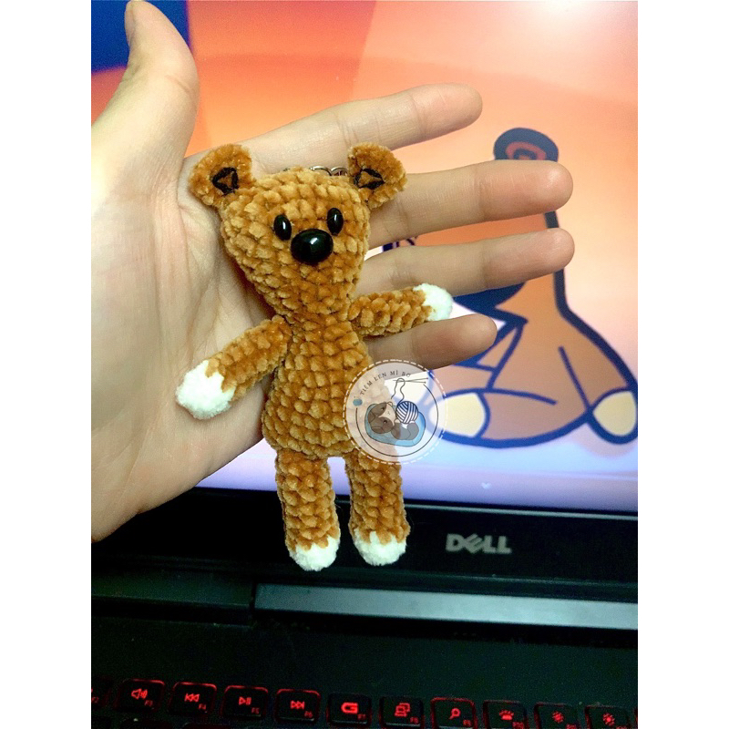 GẤU TEDDY MR.BEAN BẰNG LEN MỀM MỊN CÓ SIZE NHỎ LÀM MÓC KHOÁ SIÊU ĐÁNG YÊU