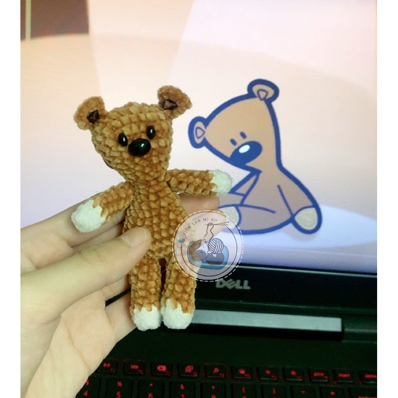 GẤU TEDDY MR.BEAN BẰNG LEN MỀM MỊN CÓ SIZE NHỎ LÀM MÓC KHOÁ SIÊU ĐÁNG YÊU