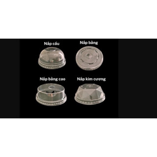 LÓC 50 - NẮP ly phi 65 66 85 90 93 95 117 NẮP cau tròn / cầu thấp/  bằng/ kim cương/ uống trực tiếp Nhựa pet trong suốt