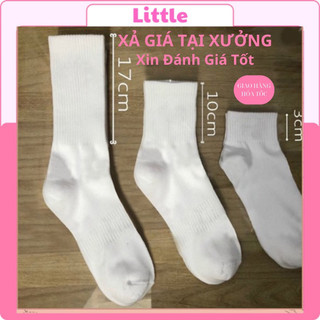 Tất Cổ Cao Trơn Nam Nữ Dệt Kim, Vớ Cổ Cao Cổ Trung Cổ Ngan Vải Cotton