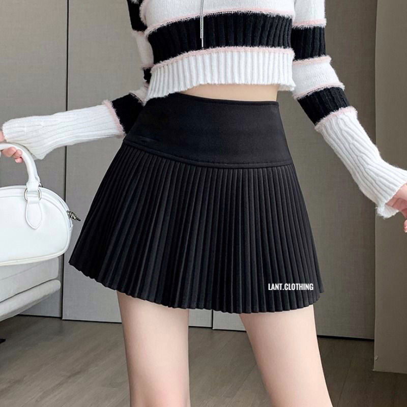 chân váy xếp li dạ mini xinh