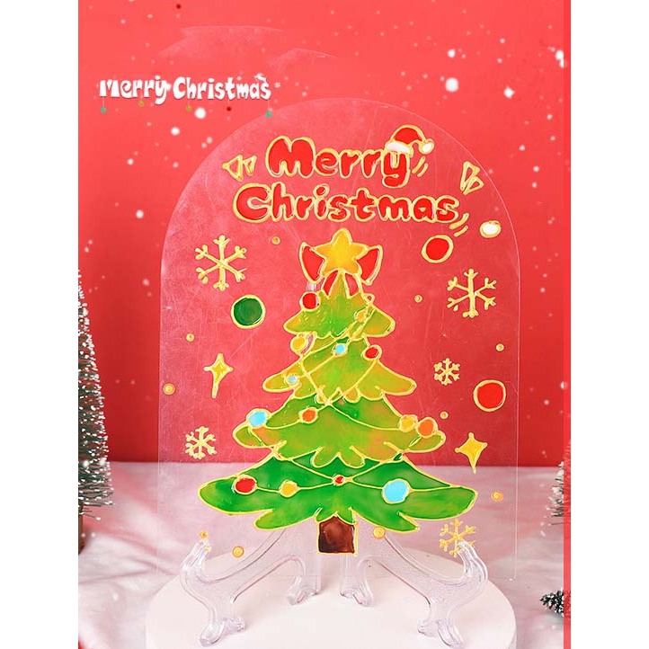 Bộ DIY Đèn ngủ, bộ Ly Thủy Tinh tự trang trí Đồ trang trí, quà tặng Giáng sinh -thiết kế và vẽ hình theo yêu cầu