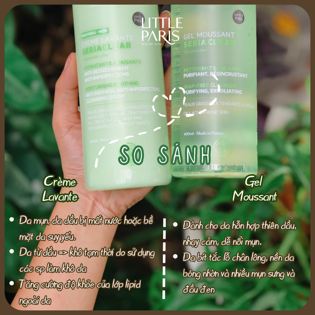 Sữa Rửa Mặt SVR Sebiaclear Gel Moussant & Crème Lavant