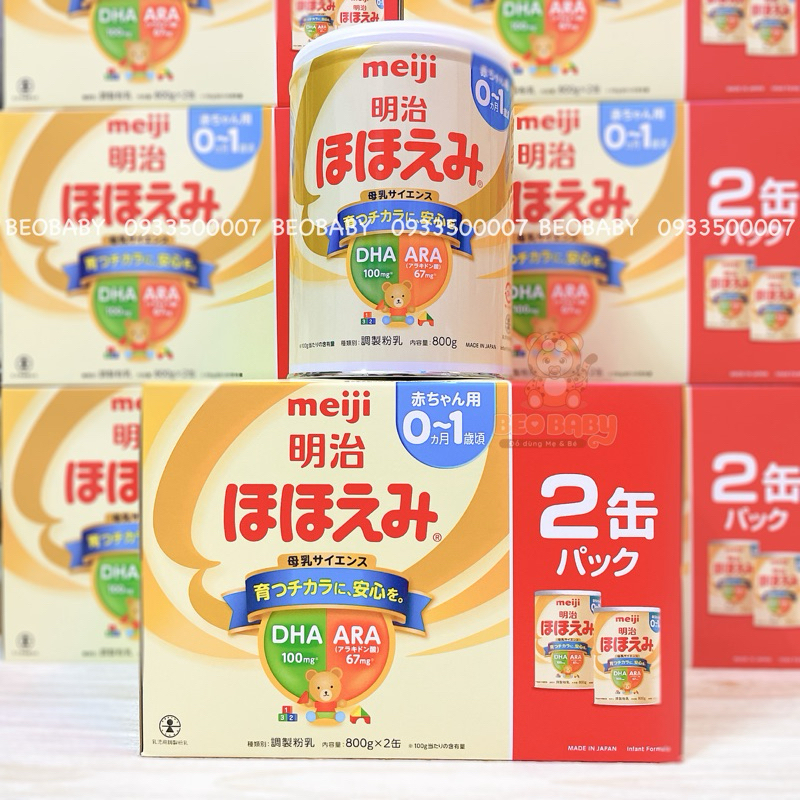 Combo 2 Hộp Sữa Meiji Số 0, Số 9 Nội Địa Nhật Bản (Hộp 800gr x 2)