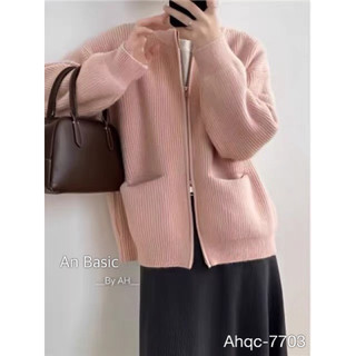 (Lant.clothing)áo len khoá 2 đầu loại len mịn