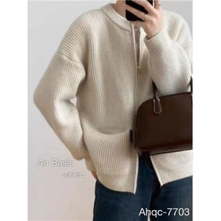 (Lant.clothing)áo len khoá 2 đầu loại len mịn