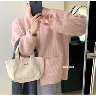 (Lant.clothing)áo len khoá 2 đầu loại len mịn