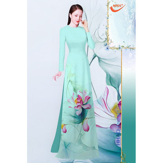 Vải áo dài in hoa sen
