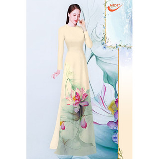 Vải áo dài in hoa sen