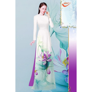 Vải áo dài in hoa sen